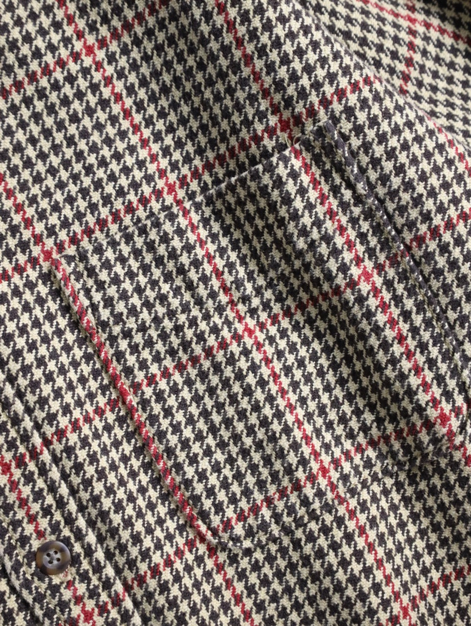 J.CREW houndtooht & check cotton shirt beige-black-red