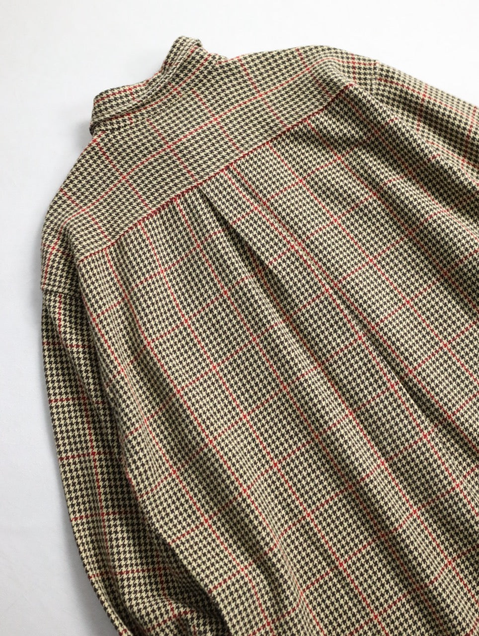 J.CREW houndtooht & check cotton shirt beige-black-red