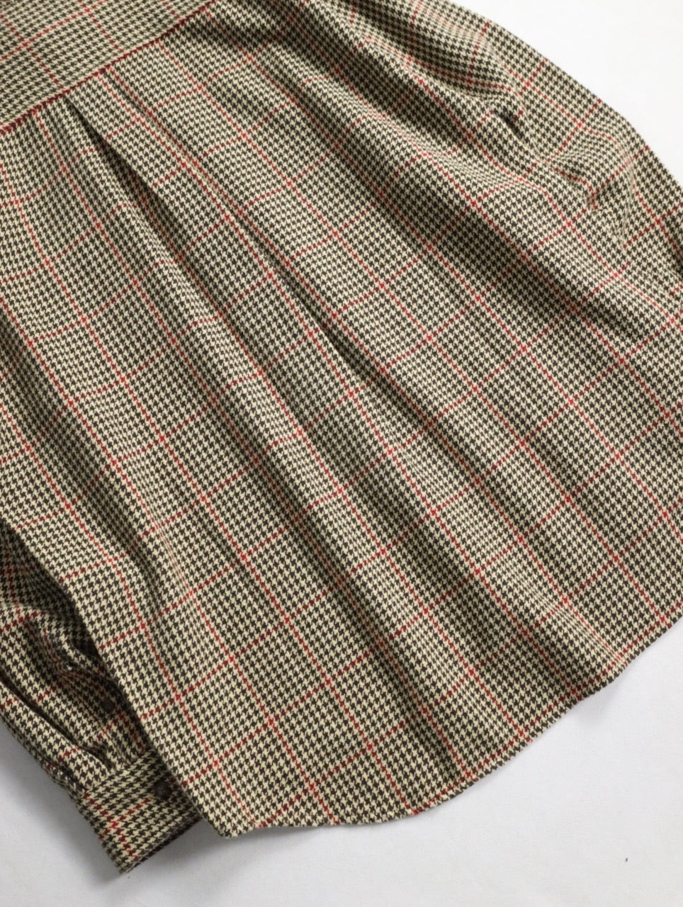 J.CREW houndtooht & check cotton shirt beige-black-red