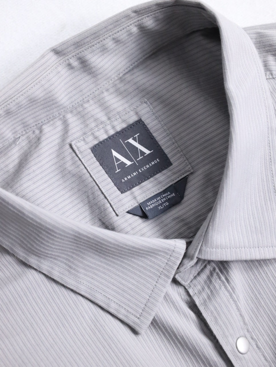 ARMANI EXCHANGE stripe shirt lightgray