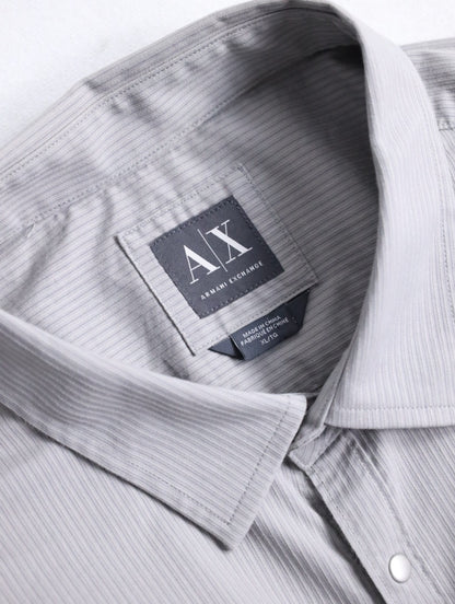 ARMANI EXCHANGE stripe shirt lightgray