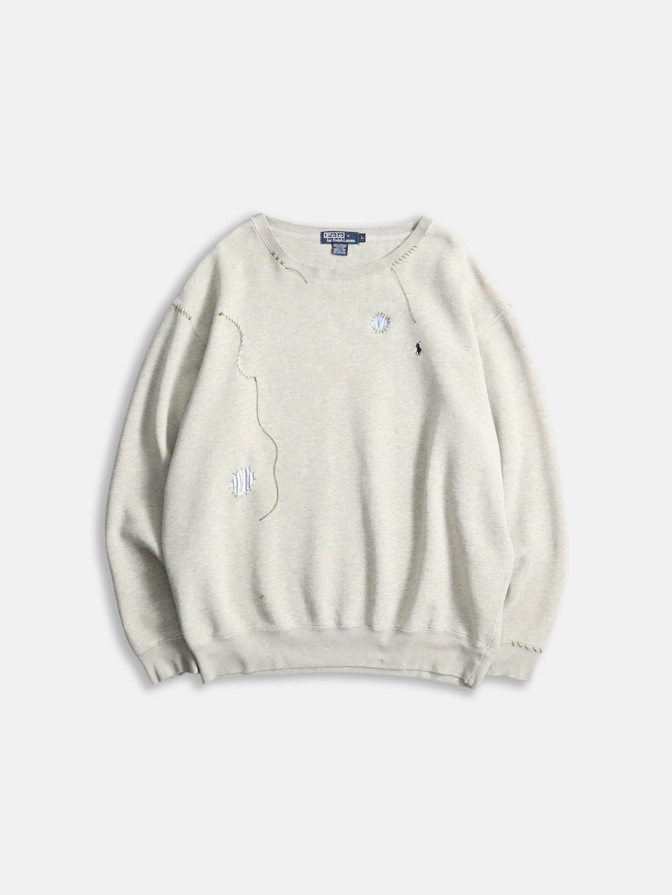 90s Ralph Lauren custom sweashirt NORTHERN MARIANA ISLANDS lightgray