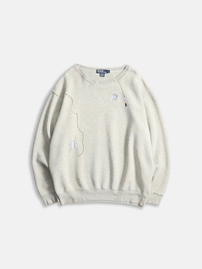 90s Ralph Lauren custom sweashirt NORTHERN MARIANA ISLANDS lightgray