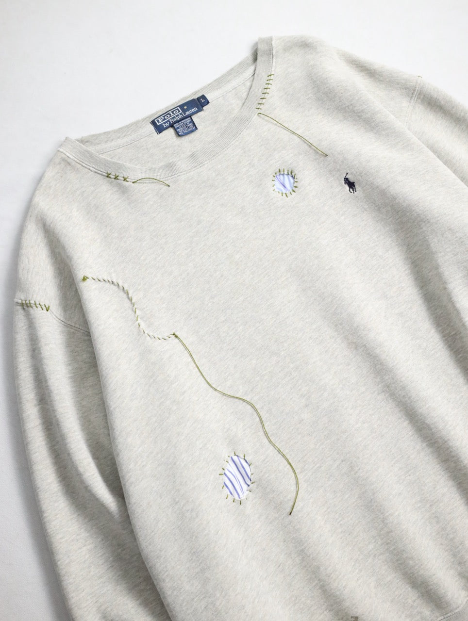 90s Ralph Lauren custom sweashirt NORTHERN MARIANA ISLANDS lightgray