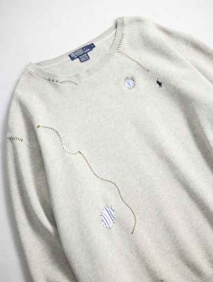 90s Ralph Lauren custom sweashirt NORTHERN MARIANA ISLANDS lightgray