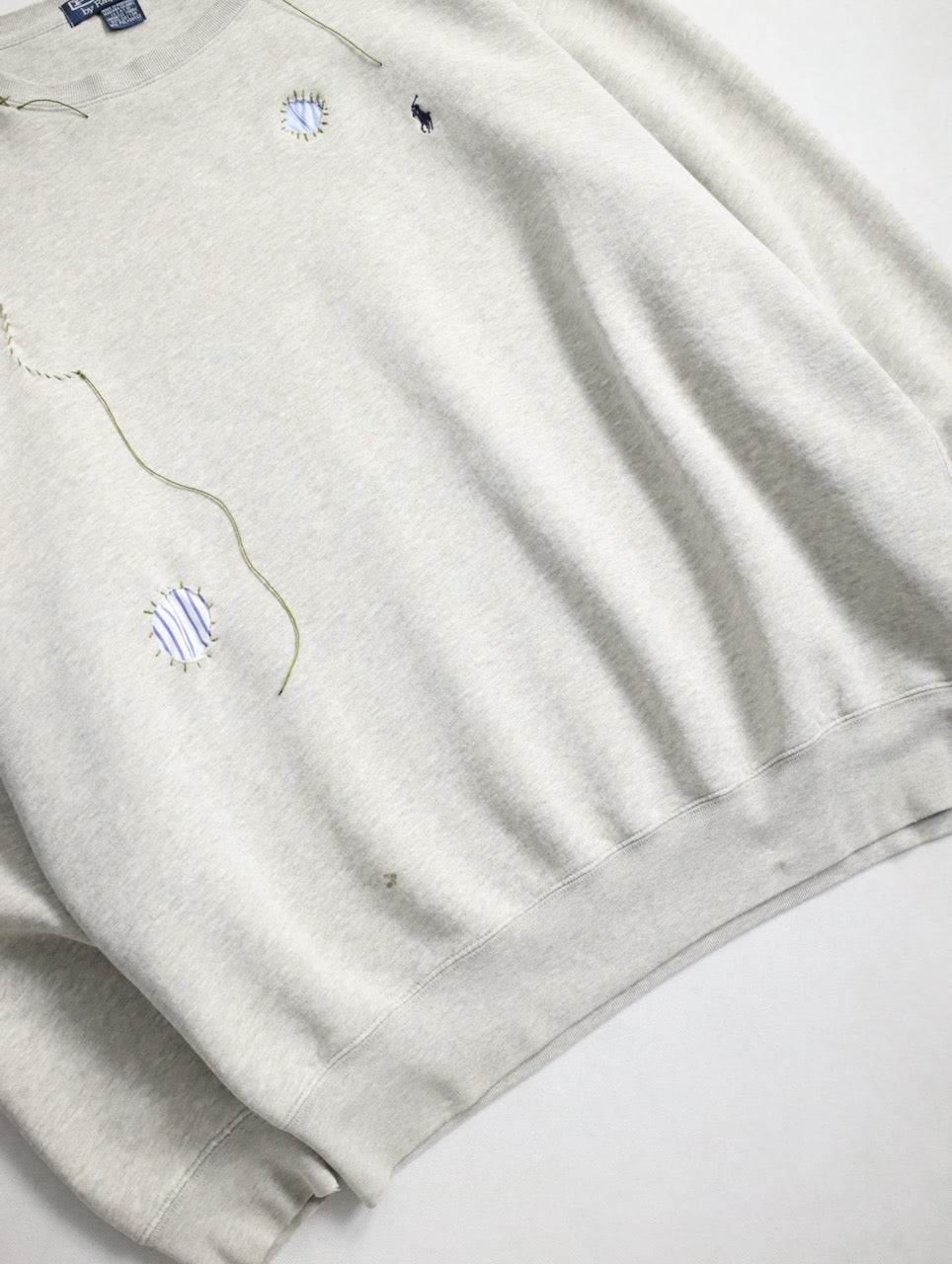 90s Ralph Lauren custom sweashirt NORTHERN MARIANA ISLANDS lightgray