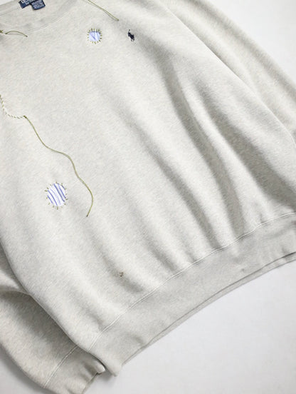 90s Ralph Lauren custom sweashirt NORTHERN MARIANA ISLANDS lightgray