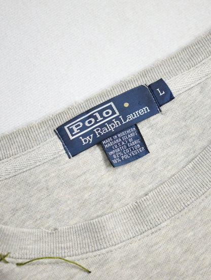 90s Ralph Lauren custom sweashirt NORTHERN MARIANA ISLANDS lightgray