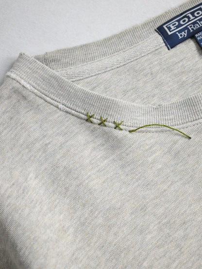 90s Ralph Lauren custom sweashirt NORTHERN MARIANA ISLANDS lightgray