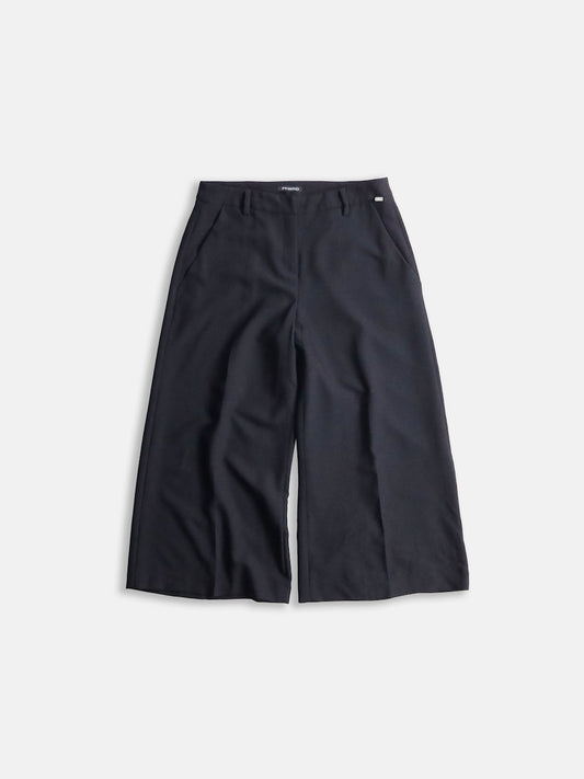 three quarter length notuck slacks black