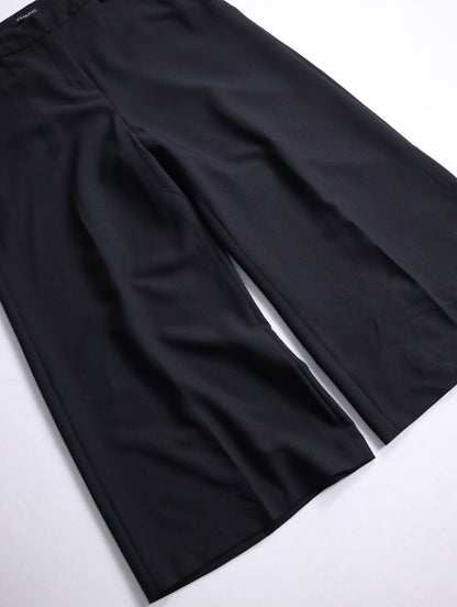 three quarter length notuck slacks black