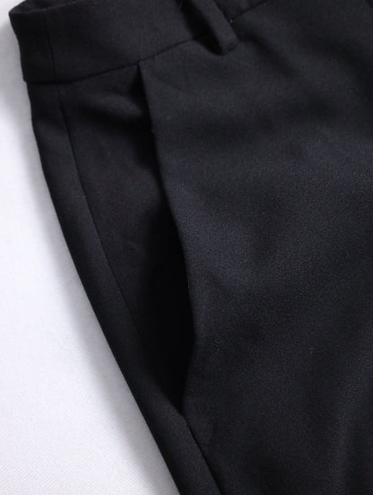 three quarter length notuck slacks black