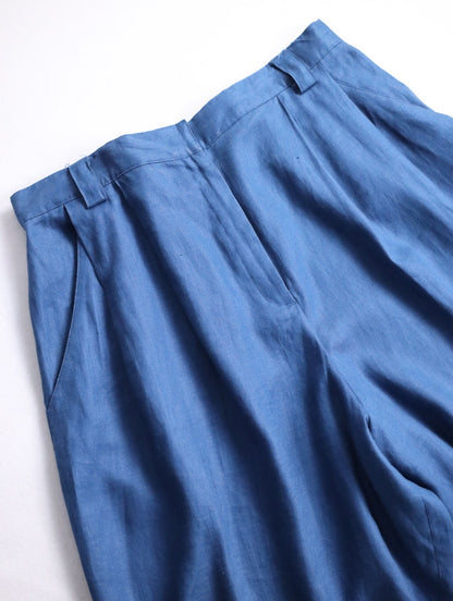 2tuck linen shots navy