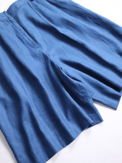 2tuck linen shots navy