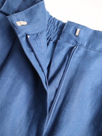 2tuck linen shots navy