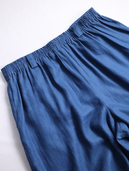 2tuck linen shots navy