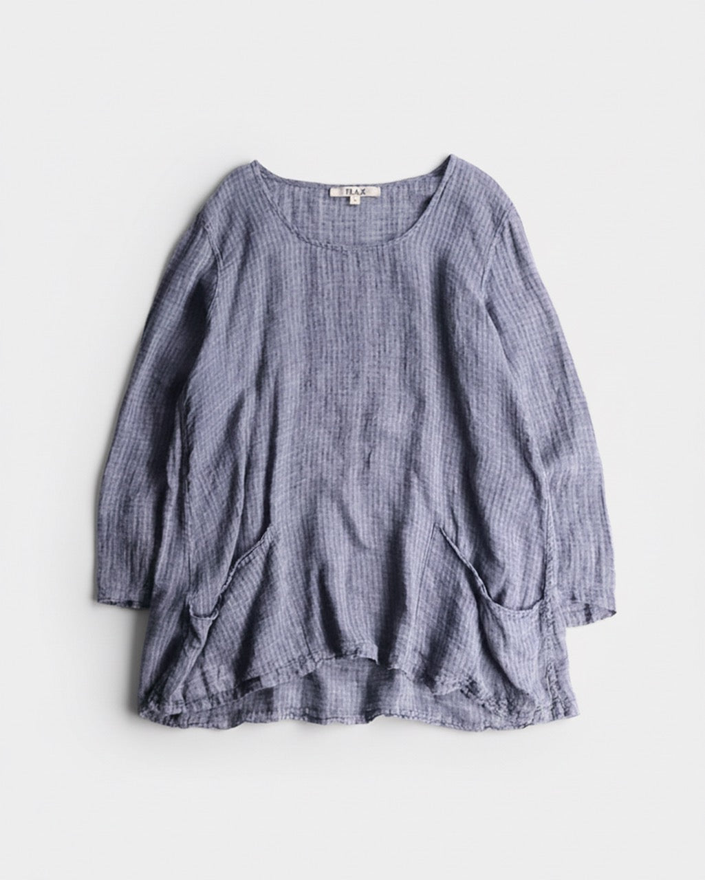 FLAX linen L/S cutsew darkgray
