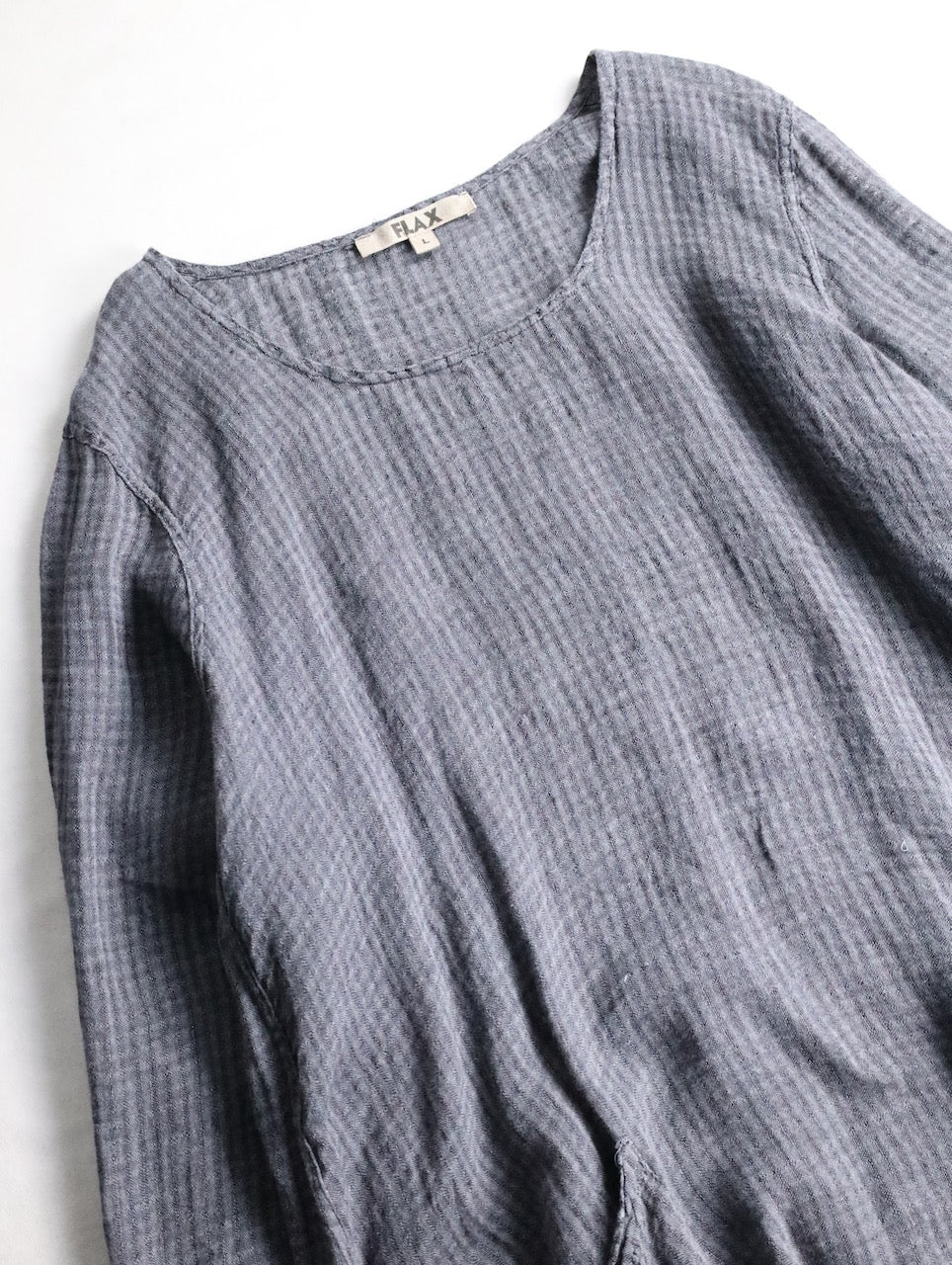 FLAX linen L/S cutsew darkgray