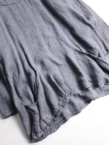 FLAX linen L/S cutsew darkgray