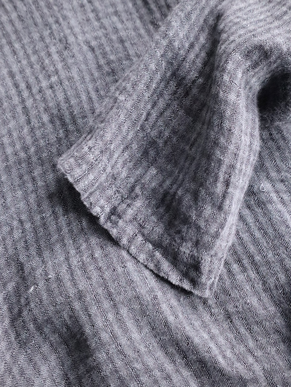 FLAX linen L/S cutsew darkgray
