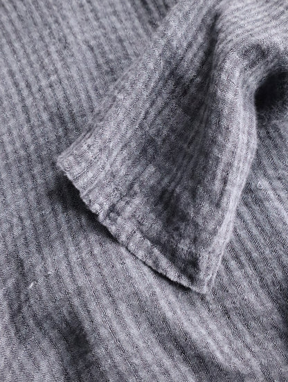 FLAX linen L/S cutsew darkgray
