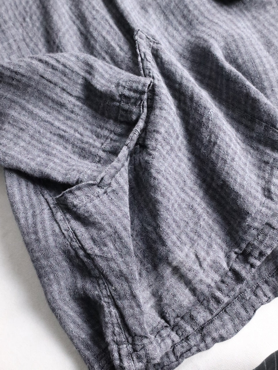 FLAX linen L/S cutsew darkgray