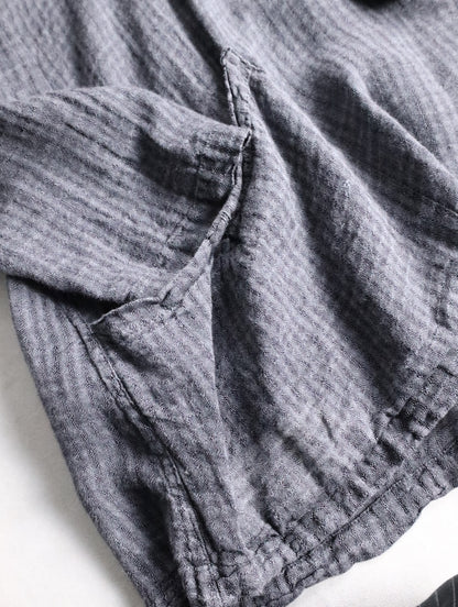 FLAX linen L/S cutsew darkgray