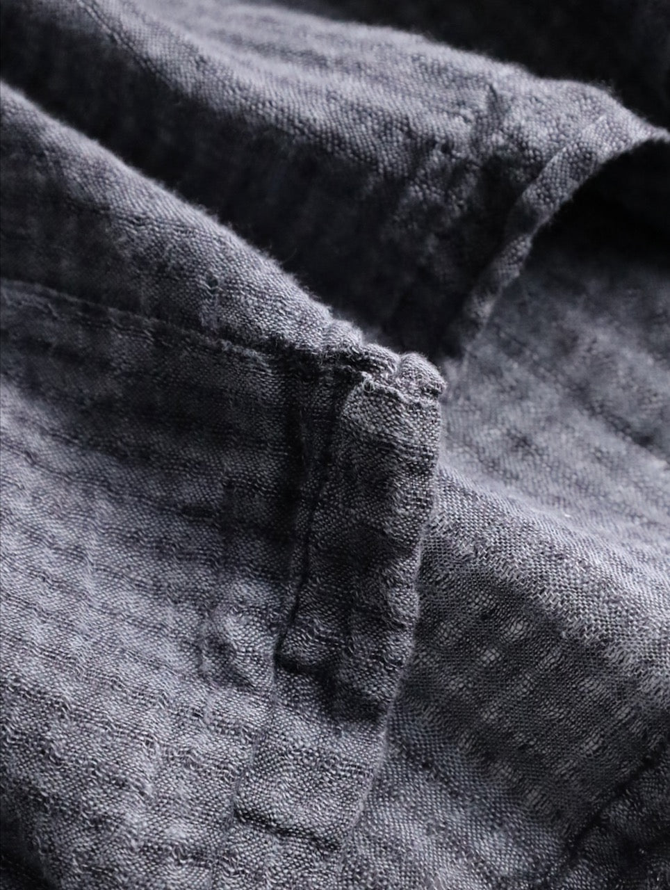 FLAX linen L/S cutsew darkgray