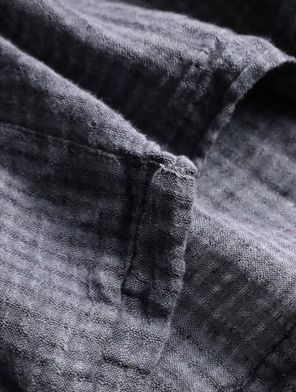 FLAX linen L/S cutsew darkgray