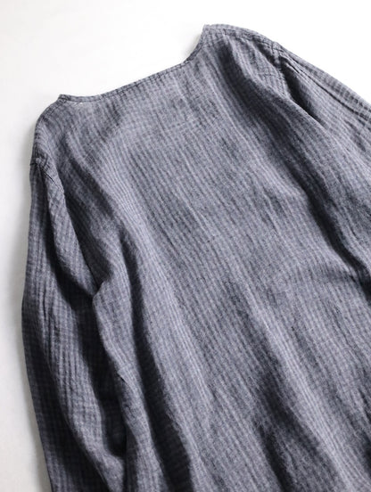 FLAX linen L/S cutsew darkgray