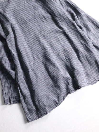 FLAX linen L/S cutsew darkgray