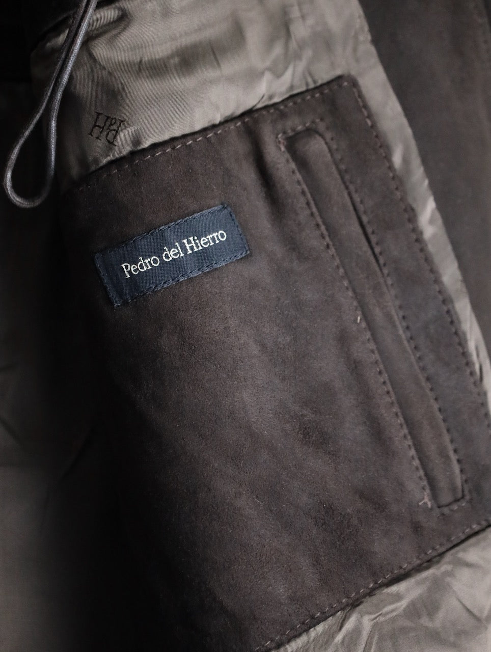 suede leather half jacket brown