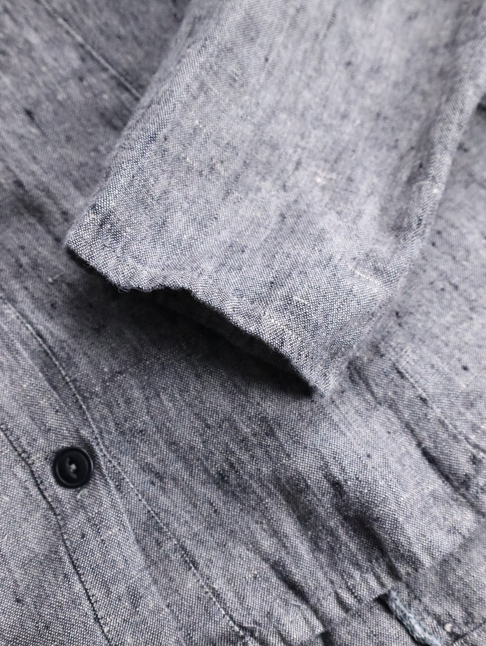 FLAX linen nocollar shirt gray