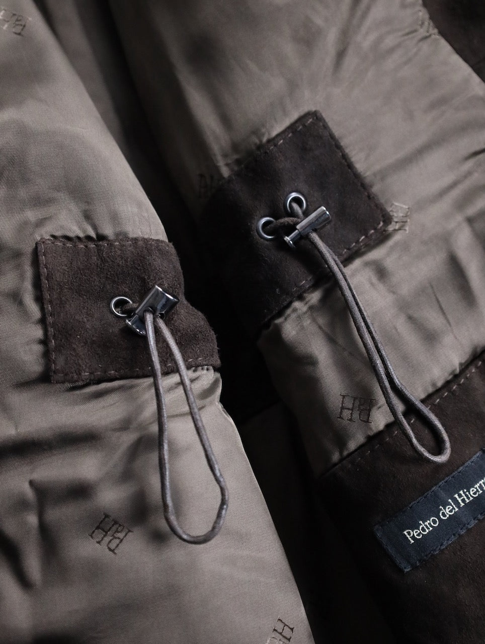 suede leather half jacket brown