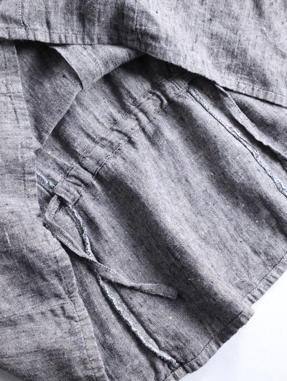 FLAX linen nocollar shirt gray