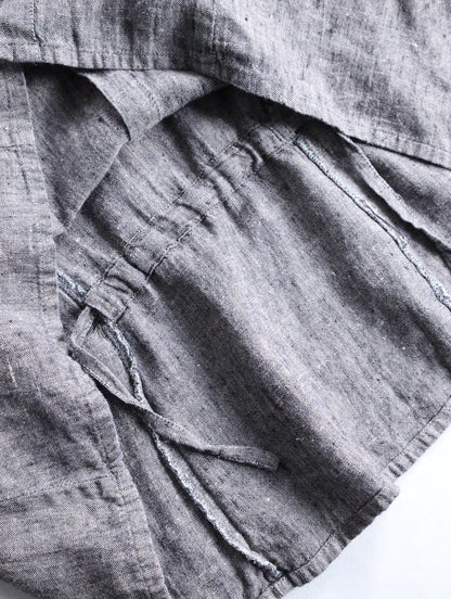FLAX linen nocollar shirt gray