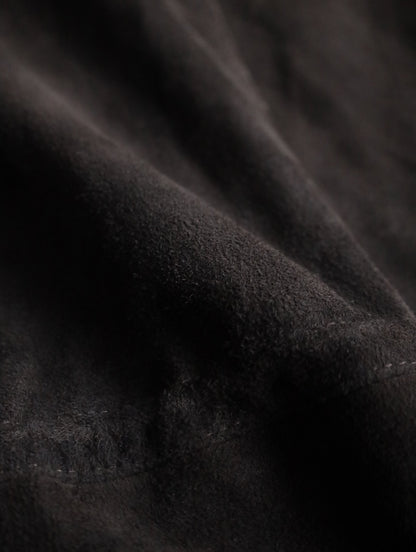 suede leather half jacket brown