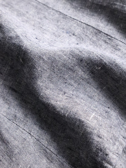FLAX linen nocollar shirt gray