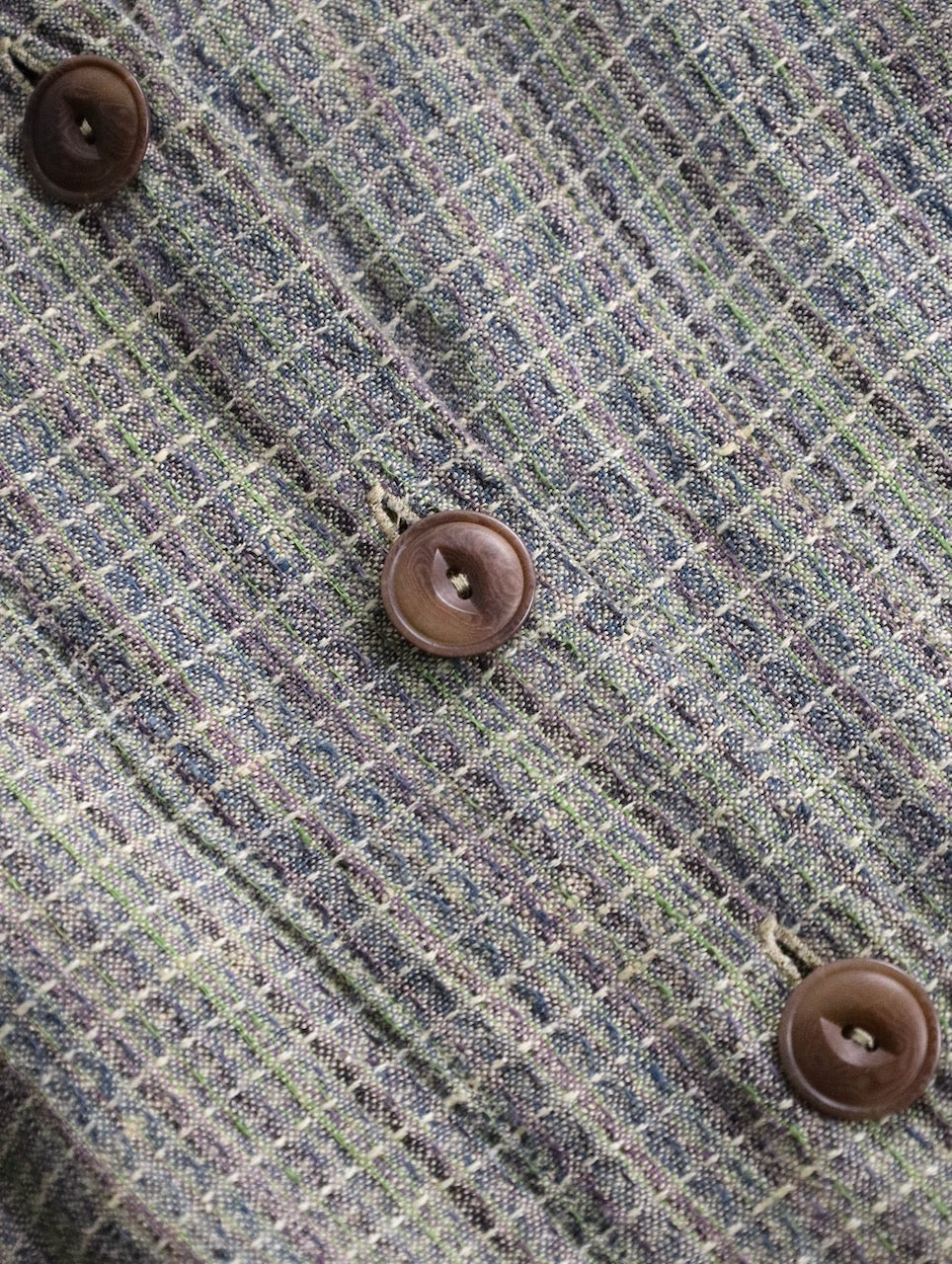 FLAX linen nocollar shirt green-brown