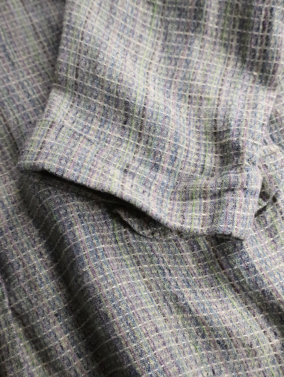 FLAX linen nocollar shirt green-brown