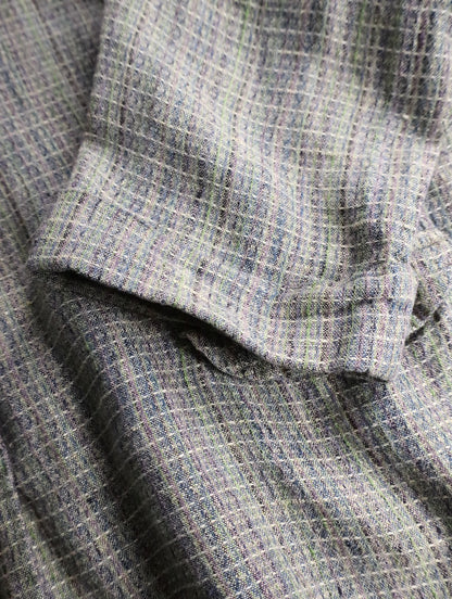 FLAX linen nocollar shirt green-brown