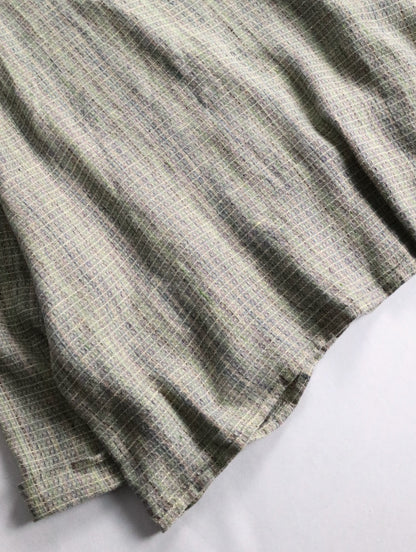 FLAX linen nocollar shirt green-brown