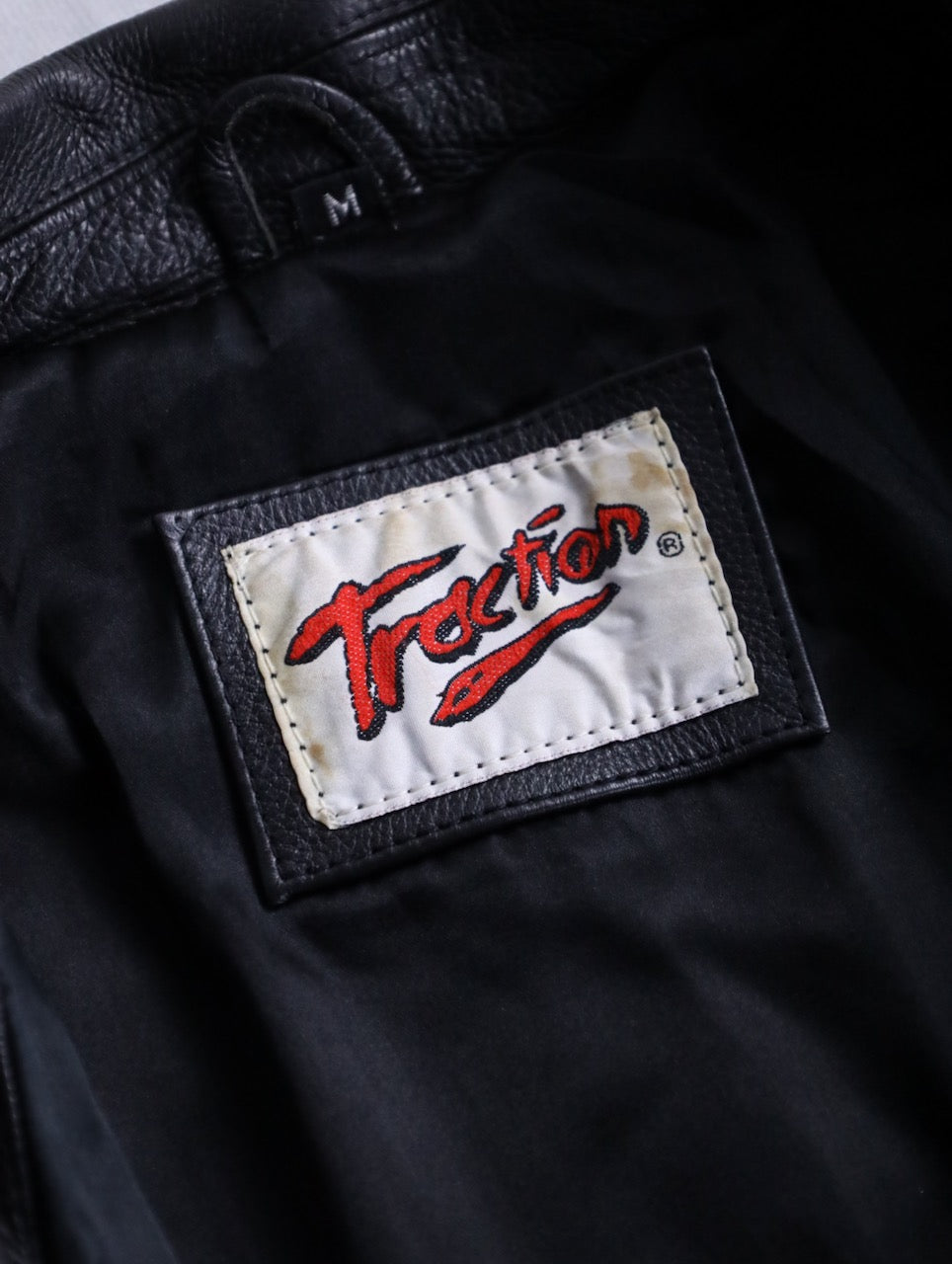 80-90's leather bomber jacket black