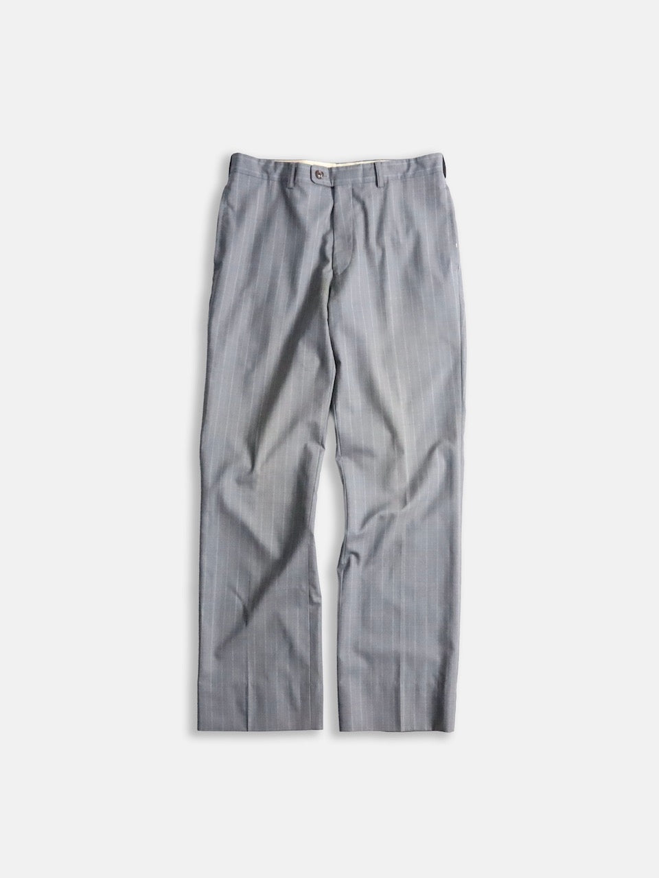 striped staright easy pants brown-white