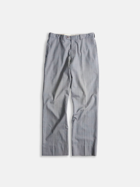 striped staright easy pants brown-white