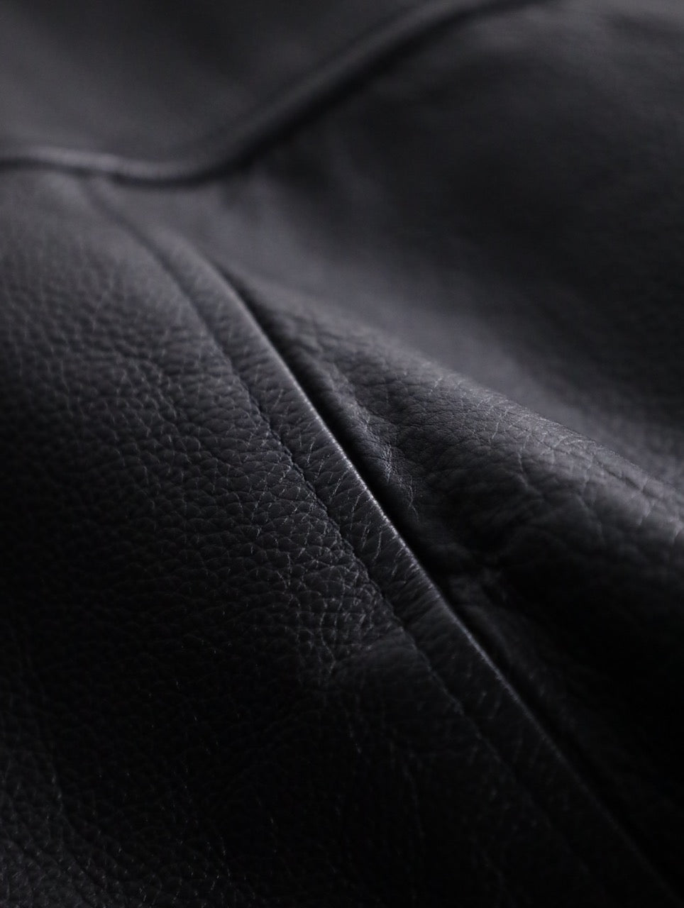 80-90's leather bomber jacket black