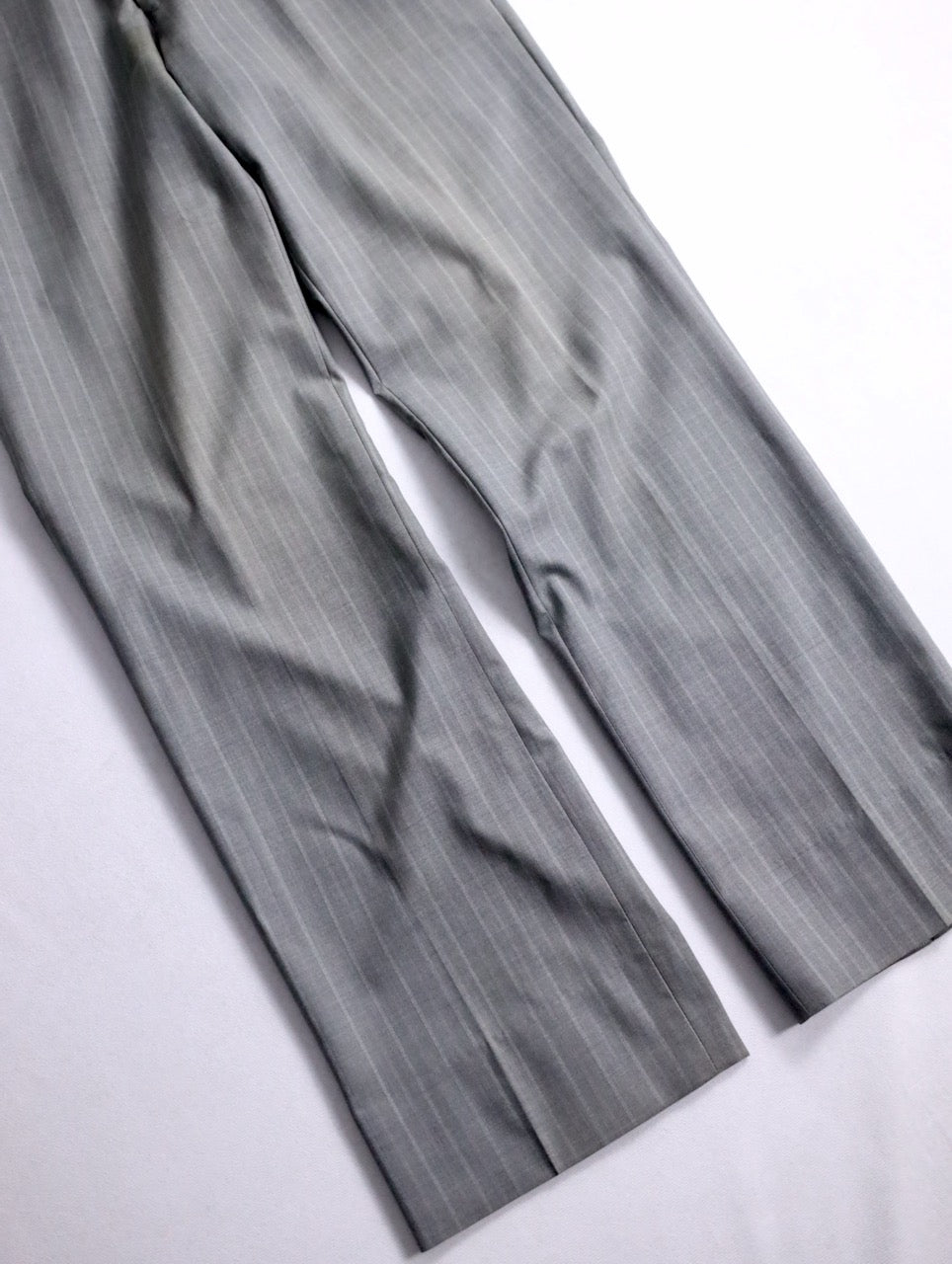 striped staright easy pants brown-white