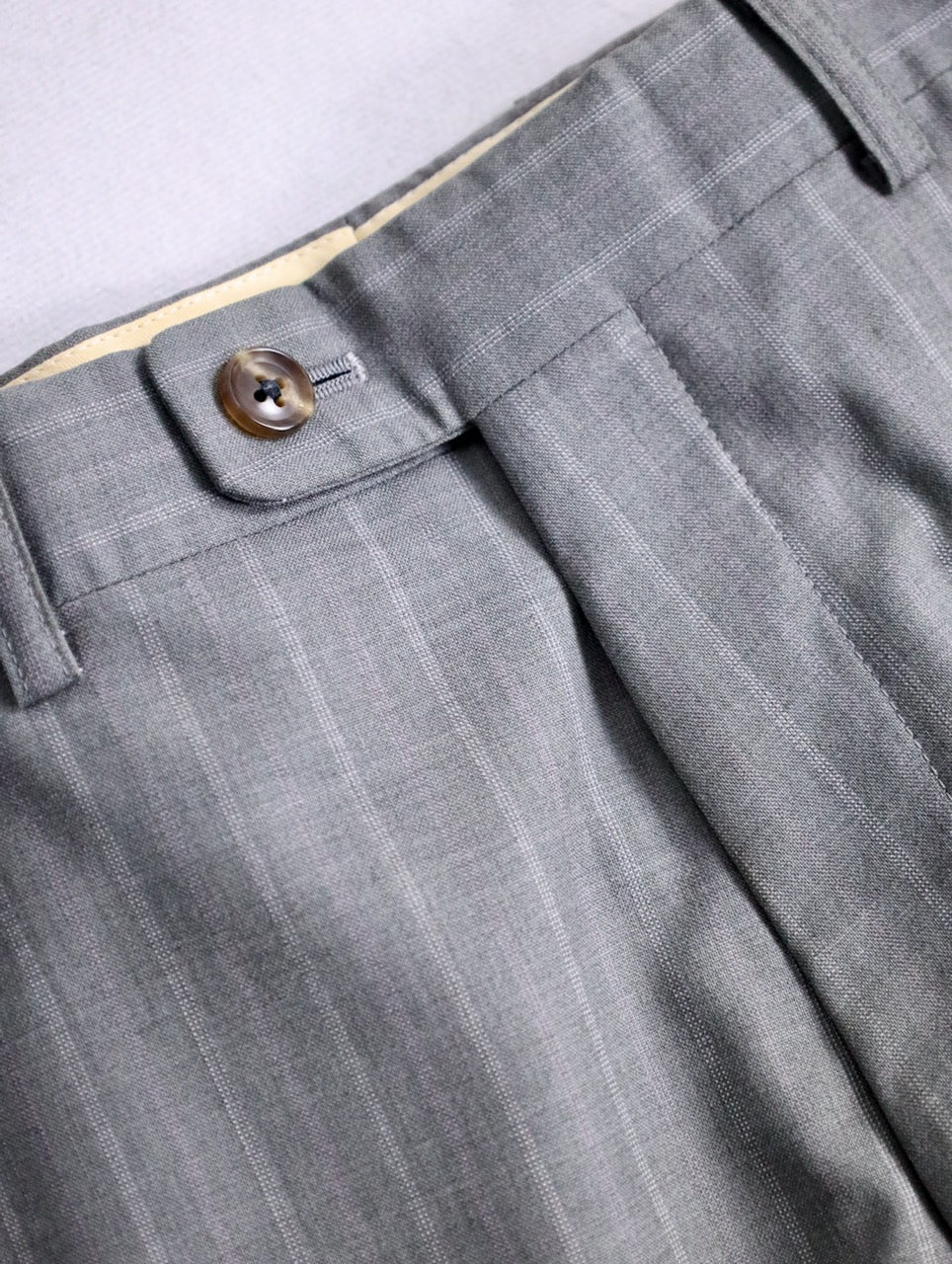 striped staright easy pants brown-white