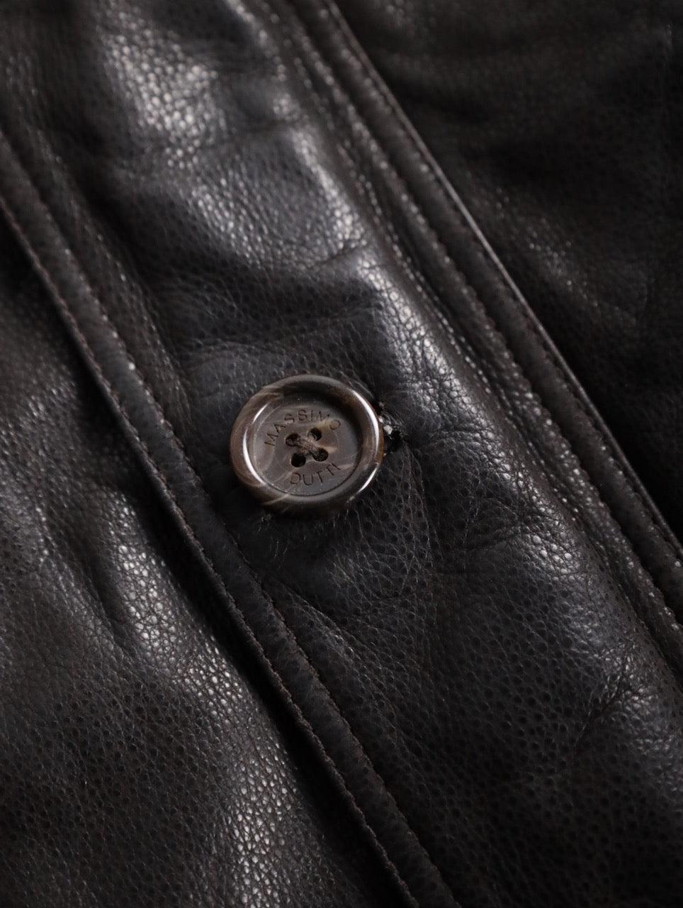 boa switching leather half coat brown