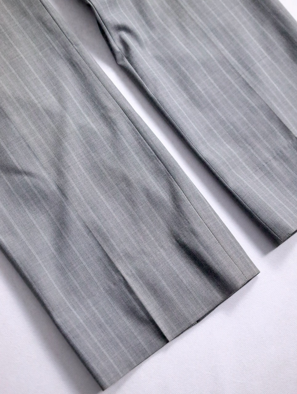 striped staright easy pants brown-white